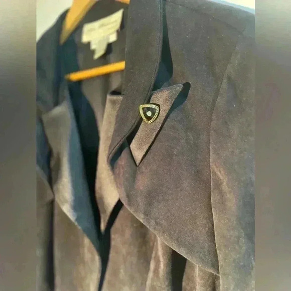 LORI WEIDNER VINTAGE Cocktail Tuxedo Style Blazer  Gold Buttons Size 10 - Picture 3 of 10